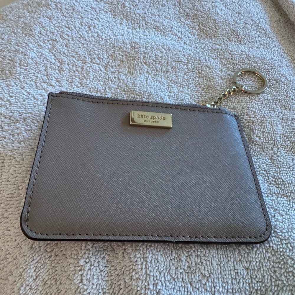 Kate Spade Taupe Keychain Card Holder